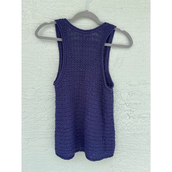 Aerie Women's Blue Crochet Tank Top Standard Size M Summer Casual Camisole - Picture 2 of 4